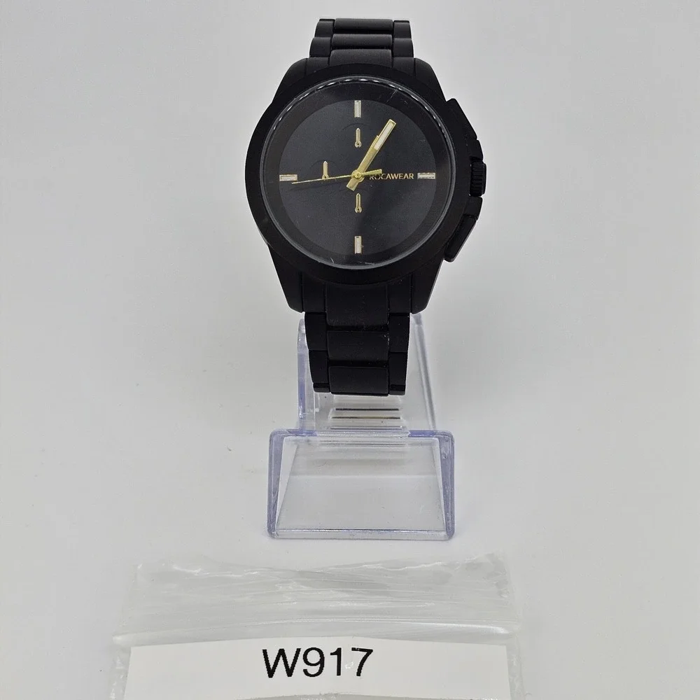 Rocawear Men's Watch 45MM Black Dial Black Bracelet Band‎ 7